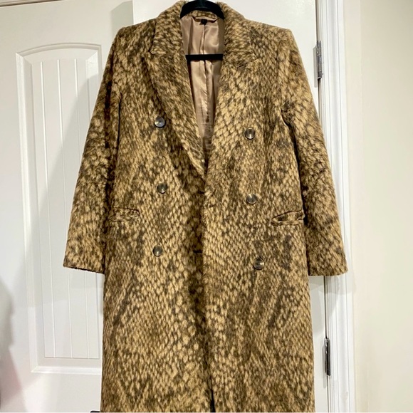 & Other Stories Tailored Wool-Blend Animal Print Coat Women’s Size 4 - Picture 3 of 4